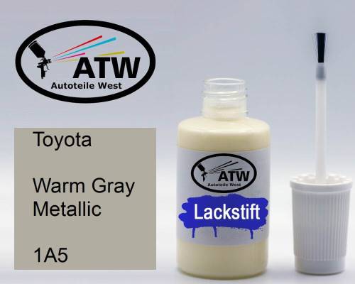 Toyota, Warm Gray Metallic, 1A5: 20ml Lackstift, von ATW Autoteile West.